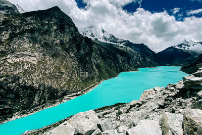 Scenic view of mountains against sky