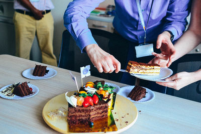 Close-up of food on table