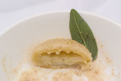 Close-up of cake slice in plate