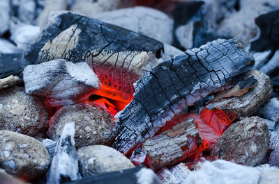 Details of charcoal for barbecue at picnic. abstract background. close-up