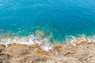 High angle view of beach