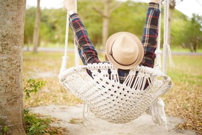 Close-up of wicker basket