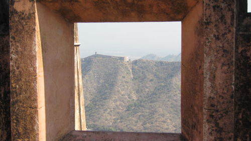 View of landscape through window