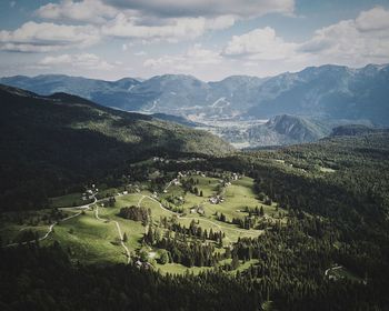 High angle view of landscape against sky