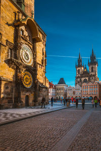 View of clock tower in city