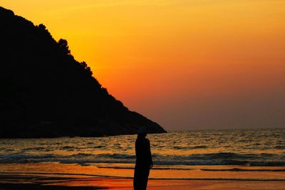 Scenic view of sunset over sea