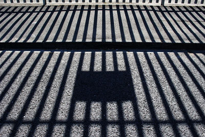 High angle view of shadow on street