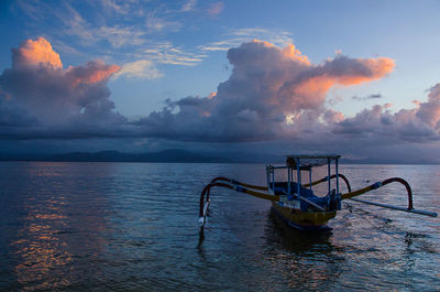 View of sea against sky during sunset