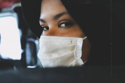 Close-up portrait of young woman