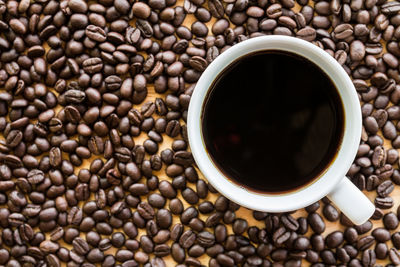 Directly above shot of coffee beans