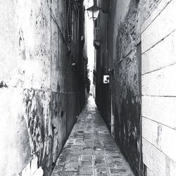 Narrow alley along buildings