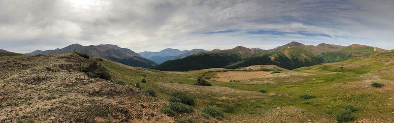 Panoramic view of mountains against sky