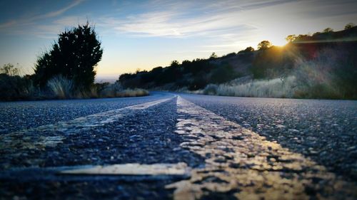 Surface level of road along landscape