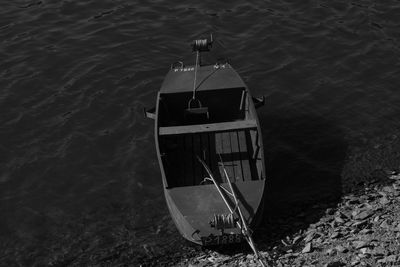 High angle view of boat in sea