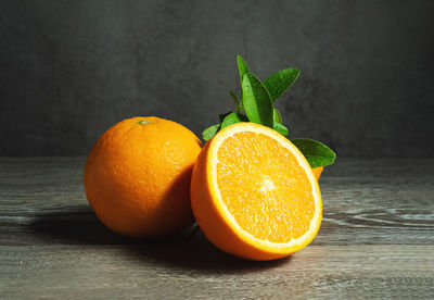 Close-up of orange fruit on table