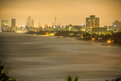 Illuminated city at night