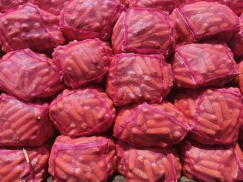 Full frame shot of onions for sale at market stall