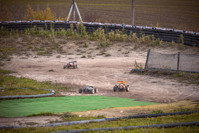 People working on field