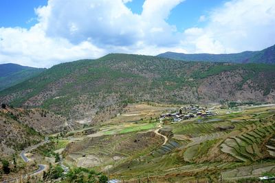 Scenic view of mountains against sky