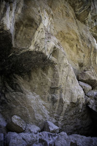 Low angle view of rock formation