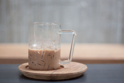 Close-up of drink in glass on table