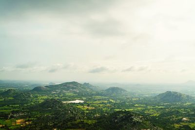 Aerial view of landscape against sky