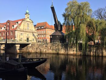 View of canal along buildings