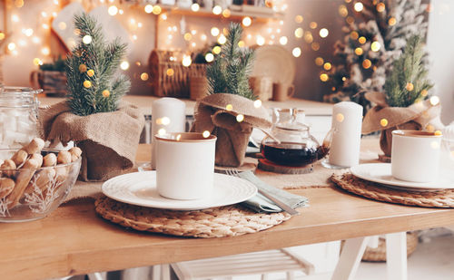 Close-up of food on table