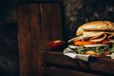 Close-up of bread on table