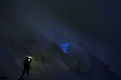 Blue fire in the ijen crater