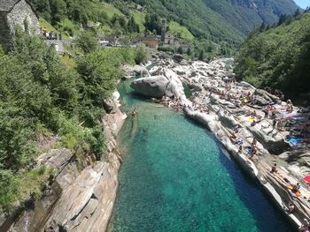 High angle view of beach