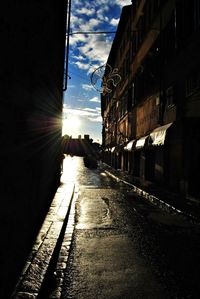 View of city street against sky