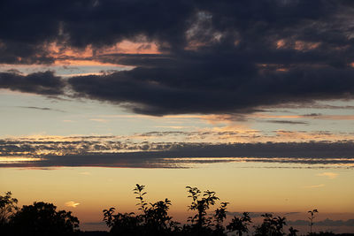 Scenic view of dramatic sky during sunset