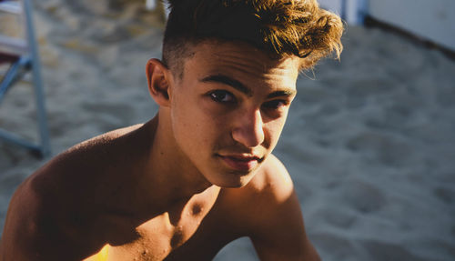 Portrait of young man at beach