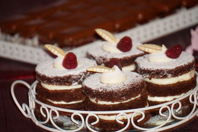 High angle view of cake on table