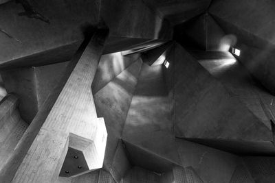 High angle view of staircase in building