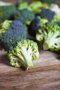 Close-up of broccoli on table