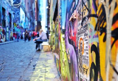 Graffiti on wall in city