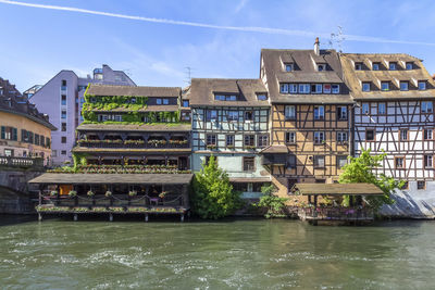 Idyllic waterside impression around a district named petite france in strasbourg