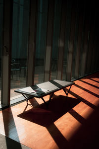 Empty chairs and table at home