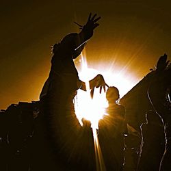 Low angle view of sky at sunset