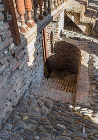 Low angle view of stone building