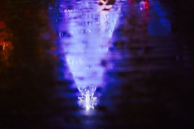 Close-up of illuminated lights at night
