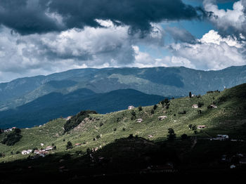 Scenic view of mountains against sky