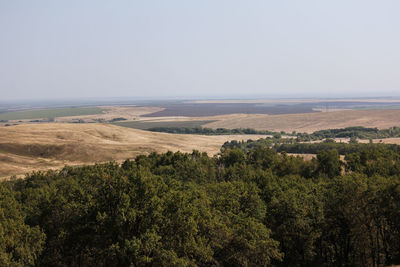 Scenic view of landscape against clear sky
