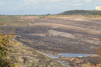 High angle view of landscape against sky