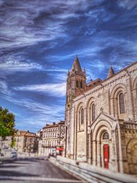 Facade of church against blue sky