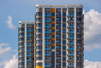 Low angle view of modern building against sky