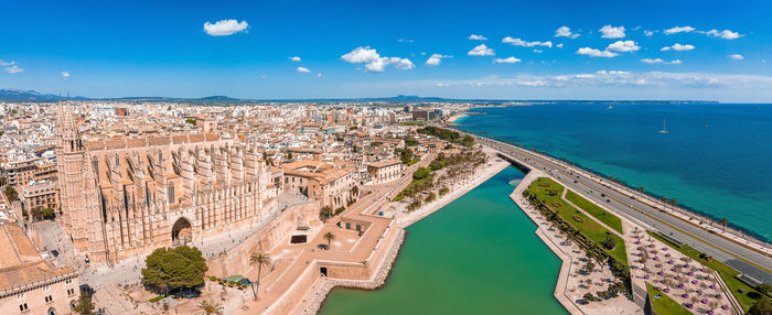 Gothic medieval cathedral of palma de mallorca in spain