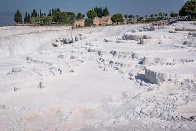 Scenic view of landscape against clear sky